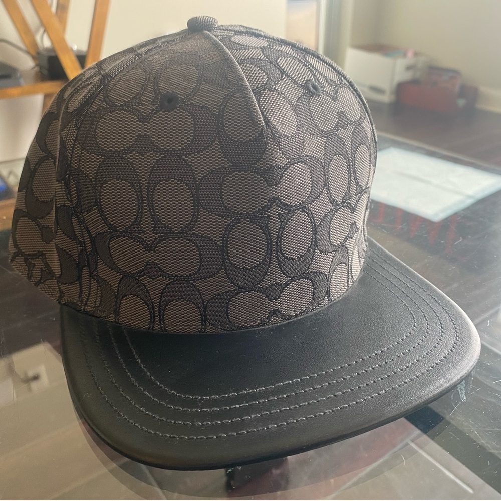 Coach Black Signature Monogram Hat